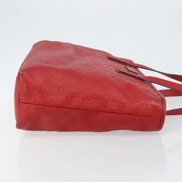GUCCI GG Canvas Guccissima Tote Bag Leather Gold Red 211137 Auth 146617 - Picture 6 of 16
